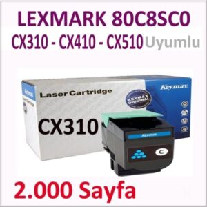KEYMAX 351503-042004   LEXMARK 80C8SC0 2.000 SAYFA MAVİ