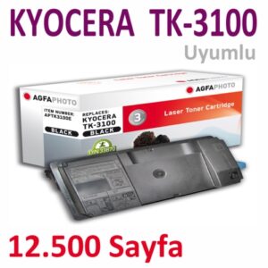 AGFAPHOTO APTK3100E (351610-031034) KYOCERA TK-3100  12.500 Sayfa  Siyah